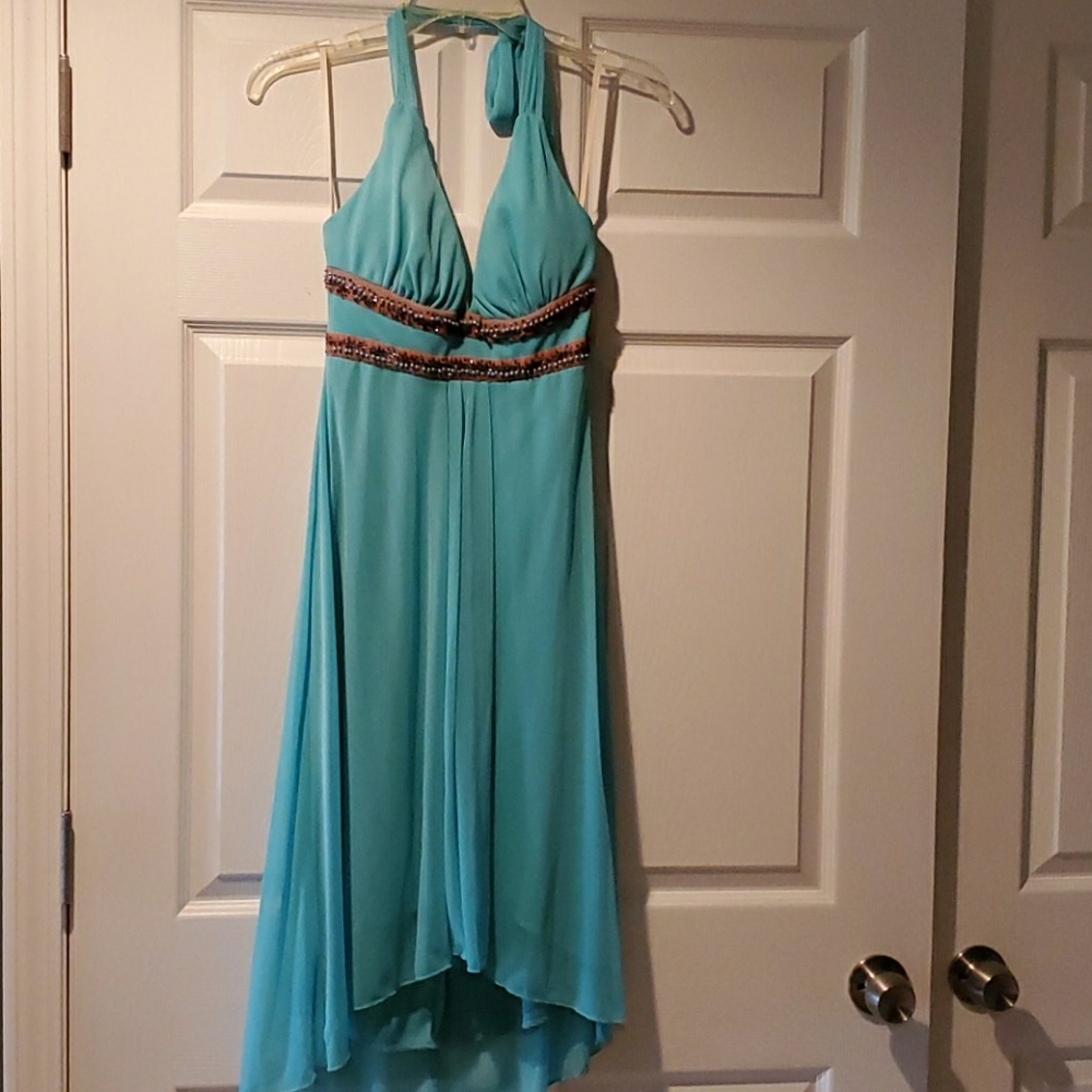 Blue halter dress